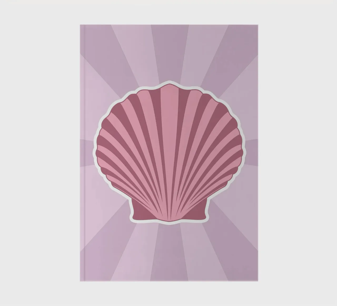 Pink Scallop Seashell Print | Minimalist Coastal Art notebook by NorwesClub