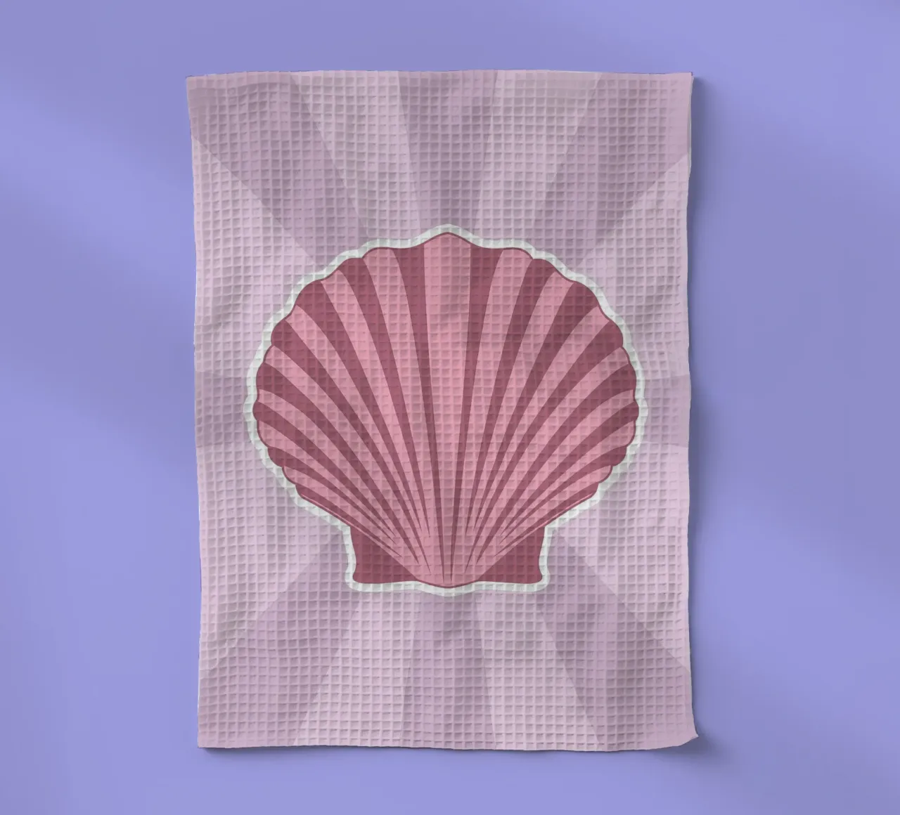 Stampa conchiglia rosa smerlata - Arte costiera minimalista canovaccio da cucina da NorwesClub