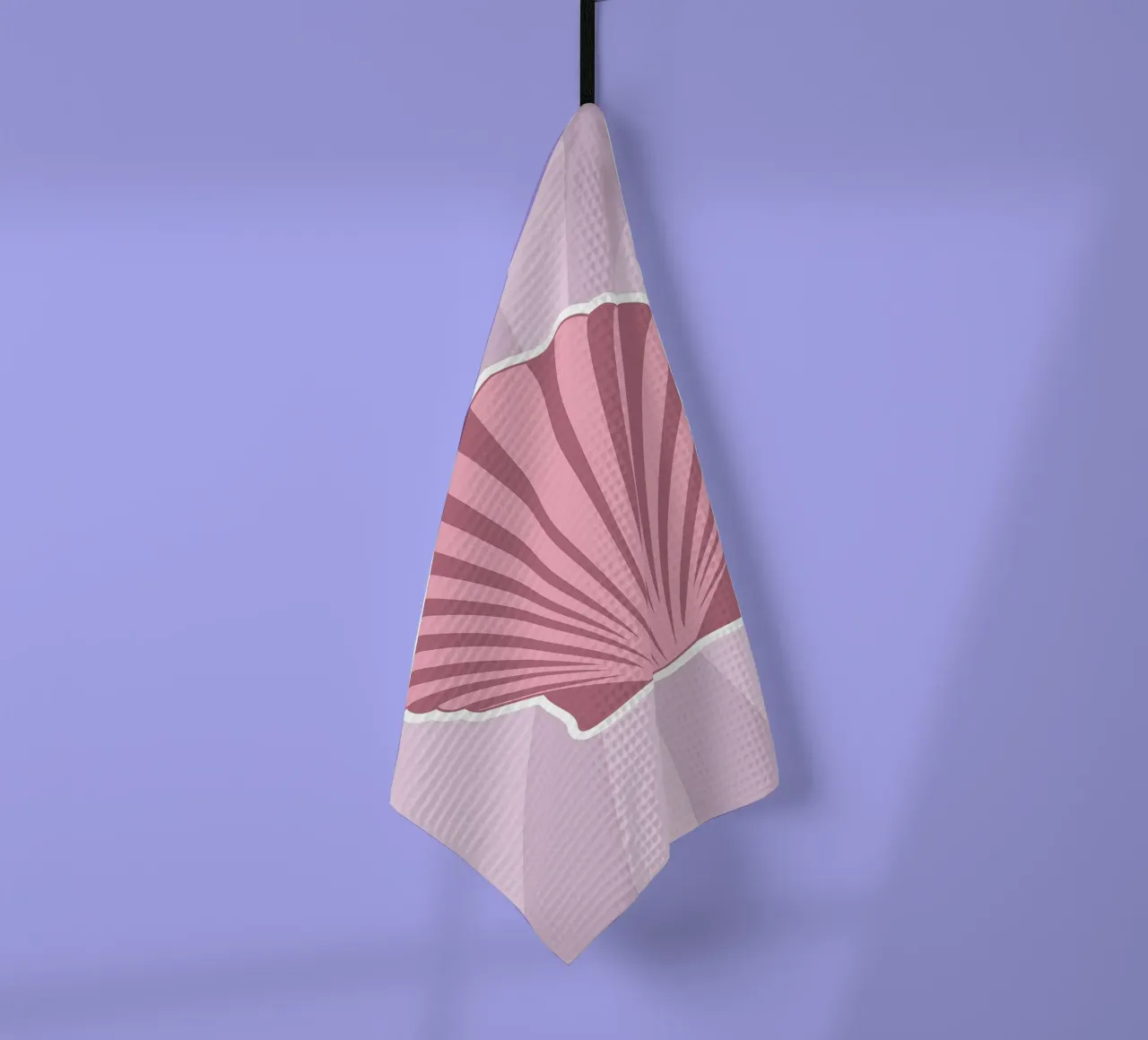 Stampa conchiglia rosa smerlata - Arte costiera minimalista canovaccio da cucina da NorwesClub