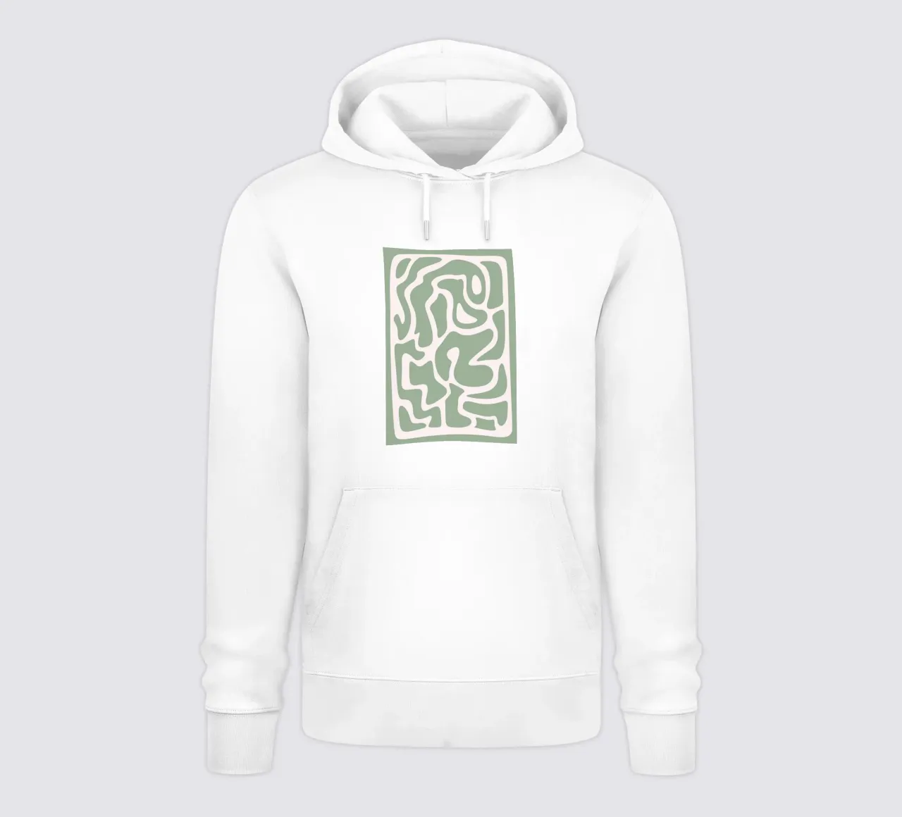 Labirinto organico Botros Zaki - Stampa verde minimalista felpa con cappuccio da NorwesClub