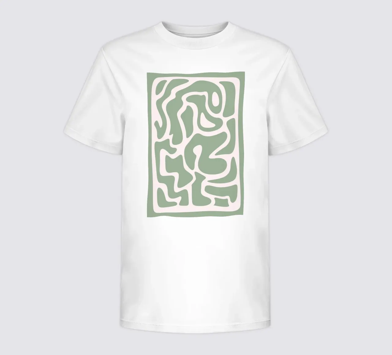 Botros Zaki Organic Maze | Minimalist Green Print kids t-shirt by NorwesClub