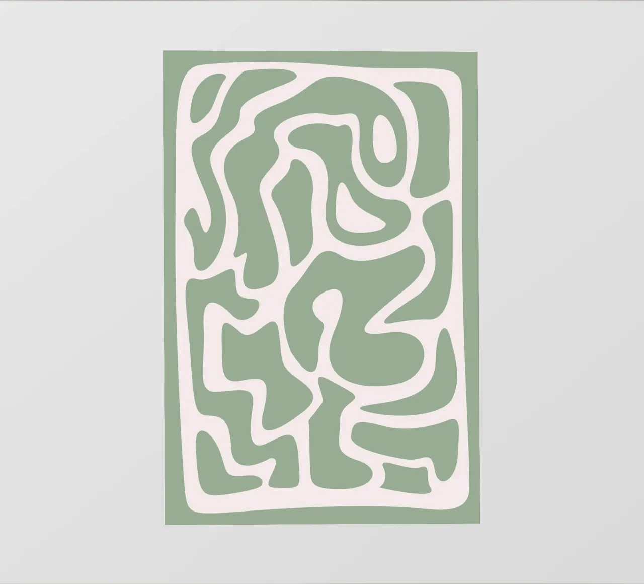 Labirinto organico Botros Zaki - Stampa verde minimalista telo in pvc da NorwesClub