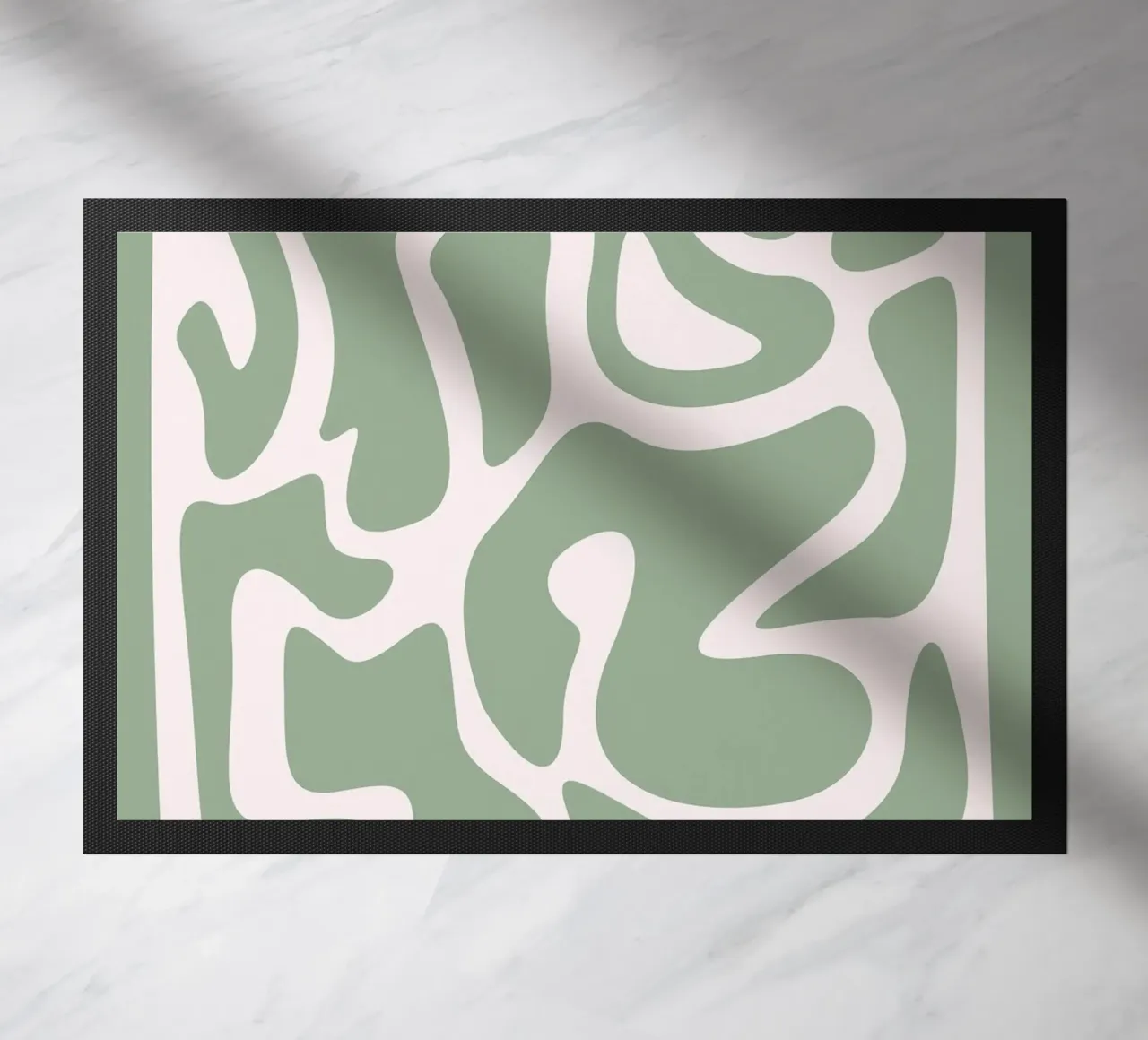 Labirinto organico Botros Zaki - Stampa verde minimalista zerbino da NorwesClub