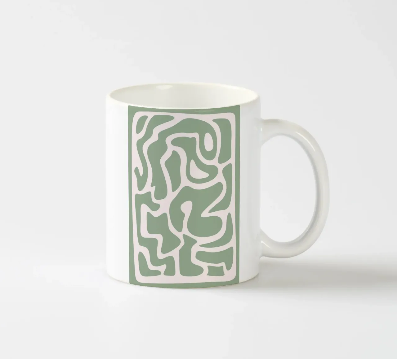 Labirinto organico Botros Zaki - Stampa verde minimalista tazza in ceramica da NorwesClub