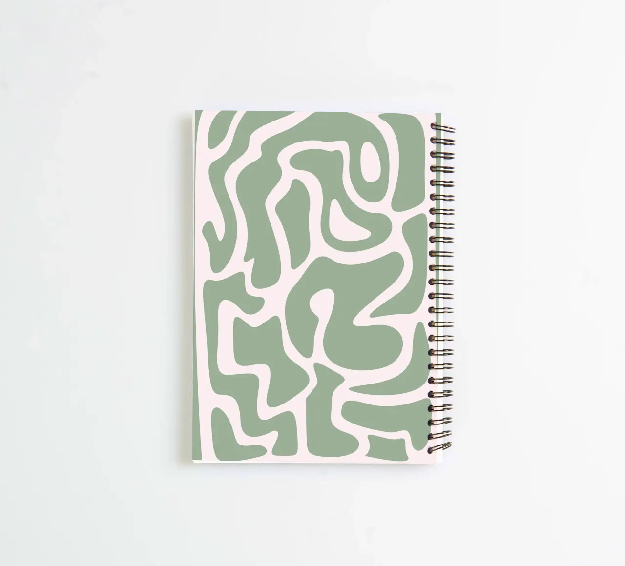 Botros Zaki Organic Maze | Minimalist Green Print carnet à spirale de NorwesClub