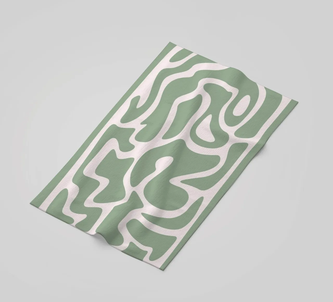 Labirinto organico Botros Zaki - Stampa verde minimalista telo mare da NorwesClub