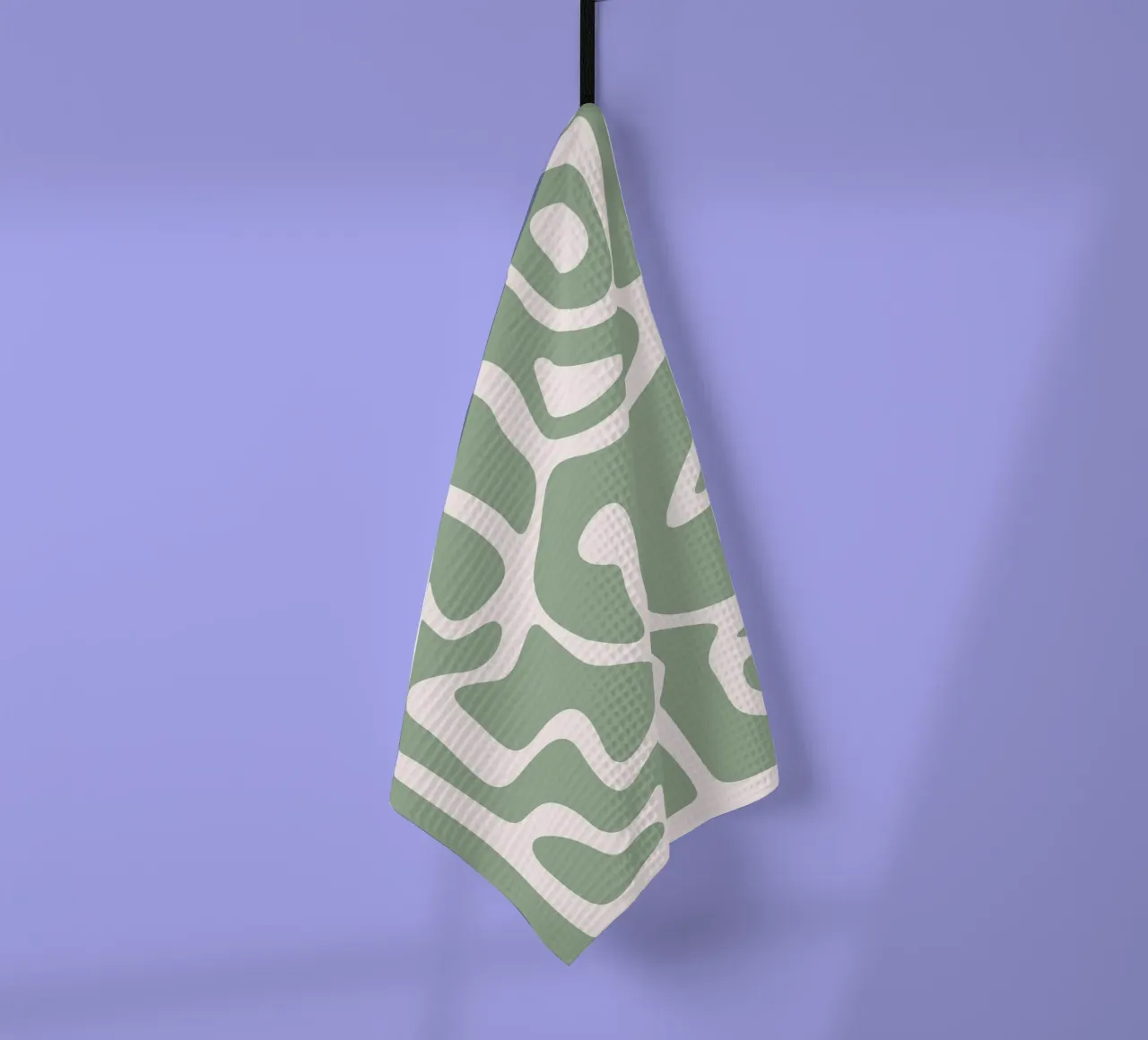 Botros Zaki Organic Maze | Minimalist Green Print torchon de NorwesClub