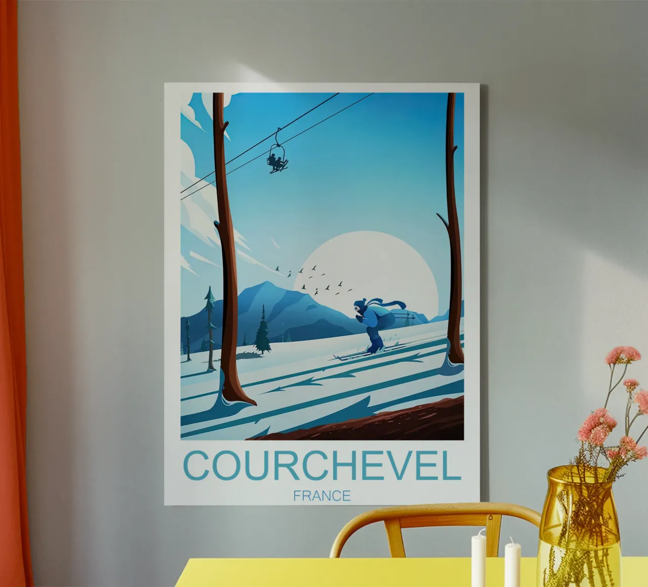 Courchevel reizen Frankrijk Skigebied canvas met Baklijst van Liliestudio