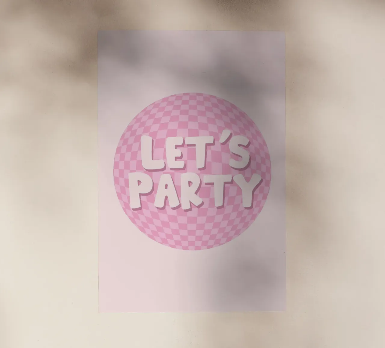 Lets Party Print | Retro Checkerboard Art lámina retroiluminada de NorwesClub