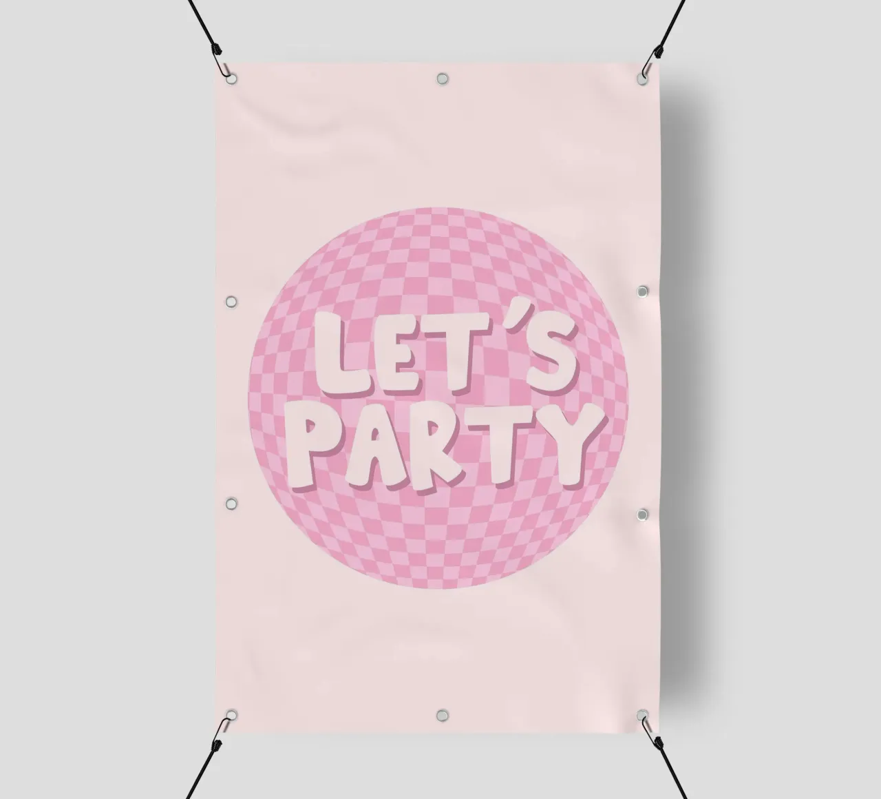 Lets Party Print | Retro Checkerboard Art lonas publicitarias de NorwesClub