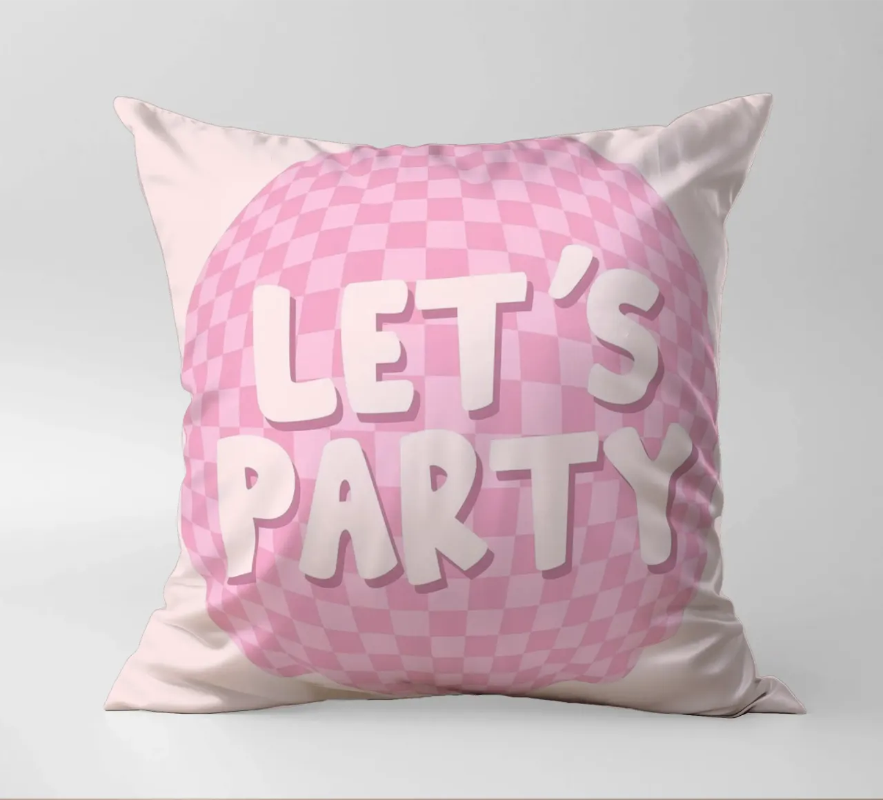 Lets Party Print | Retro Checkerboard Art decorative cushion by NorwesClub