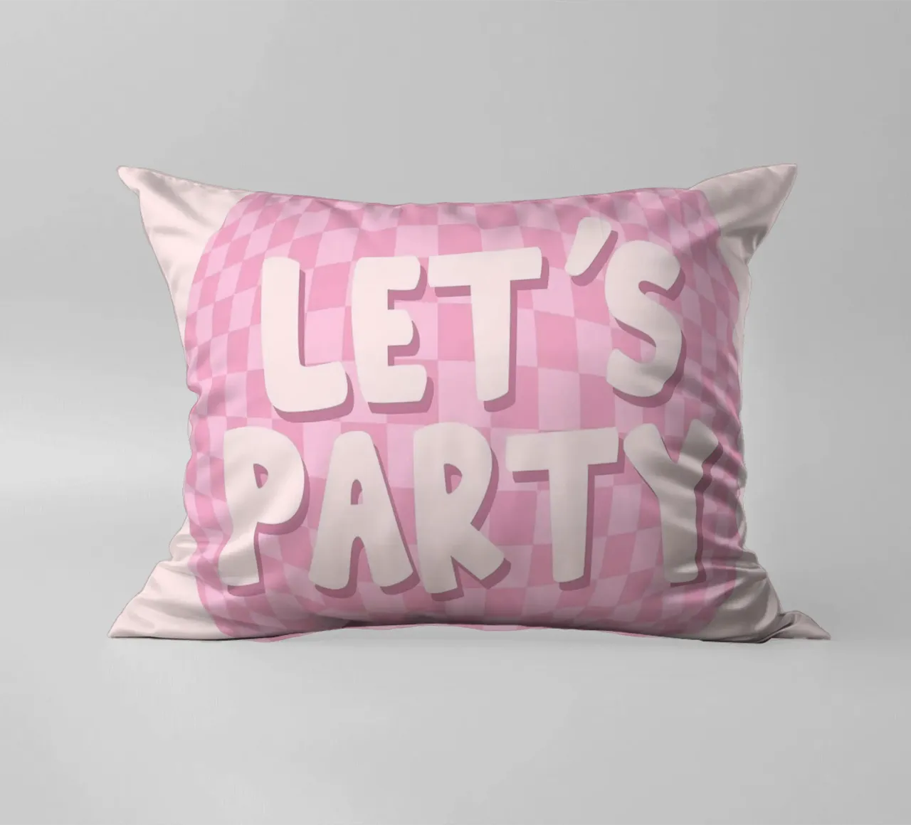 Lets Party Print | Retro Checkerboard Art decorative cushion by NorwesClub