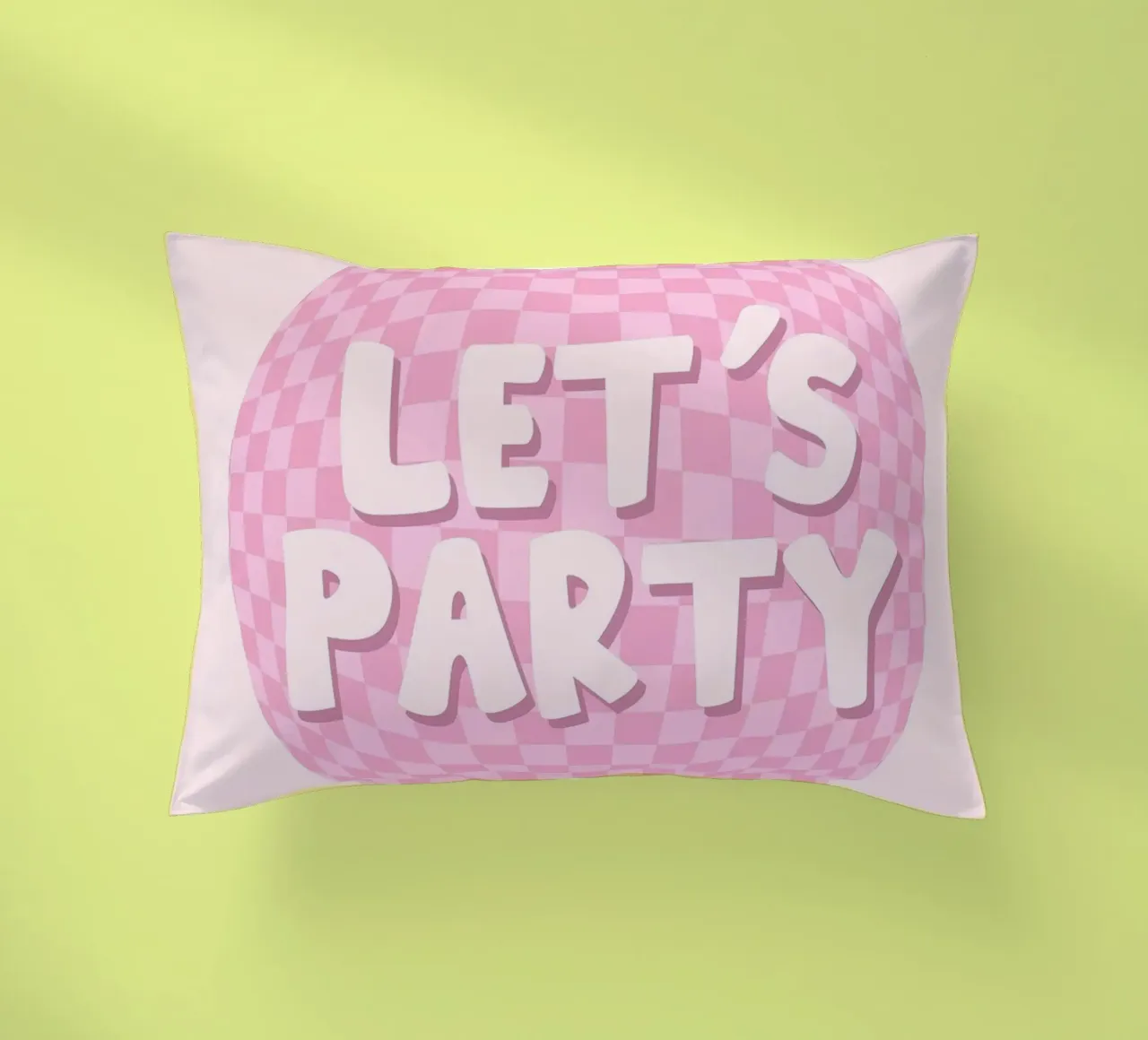 Lets Party Print | Retro Checkerboard Art decorative cushion by NorwesClub