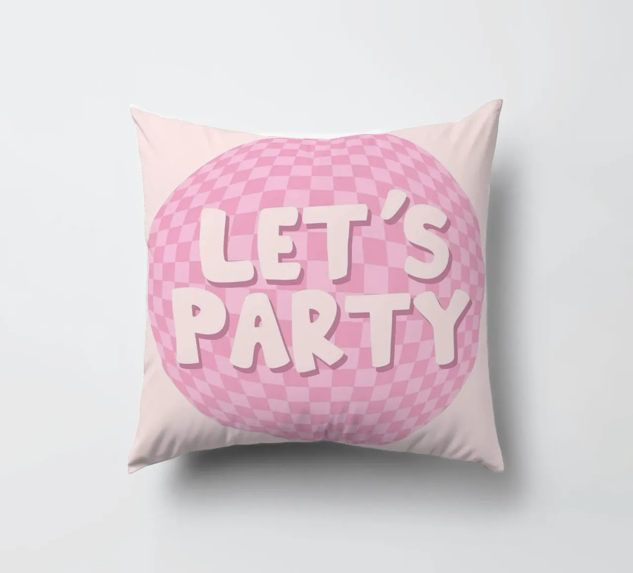 Lets Party Print | Retro Checkerboard Art decorative cushion by NorwesClub