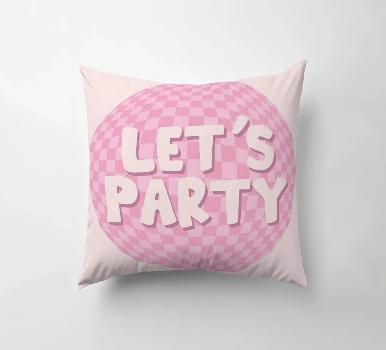 Lets Party Print | Retro Checkerboard Art decorative cushion by NorwesClub