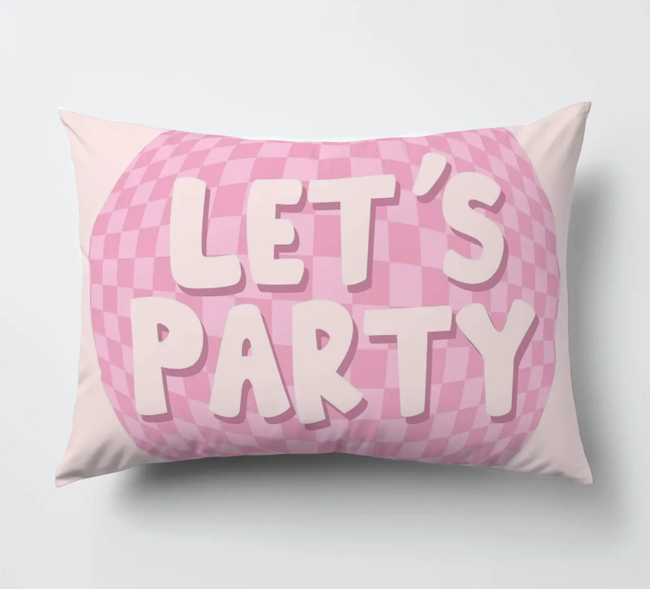 Lets Party Print | Retro Checkerboard Art decorative cushion by NorwesClub