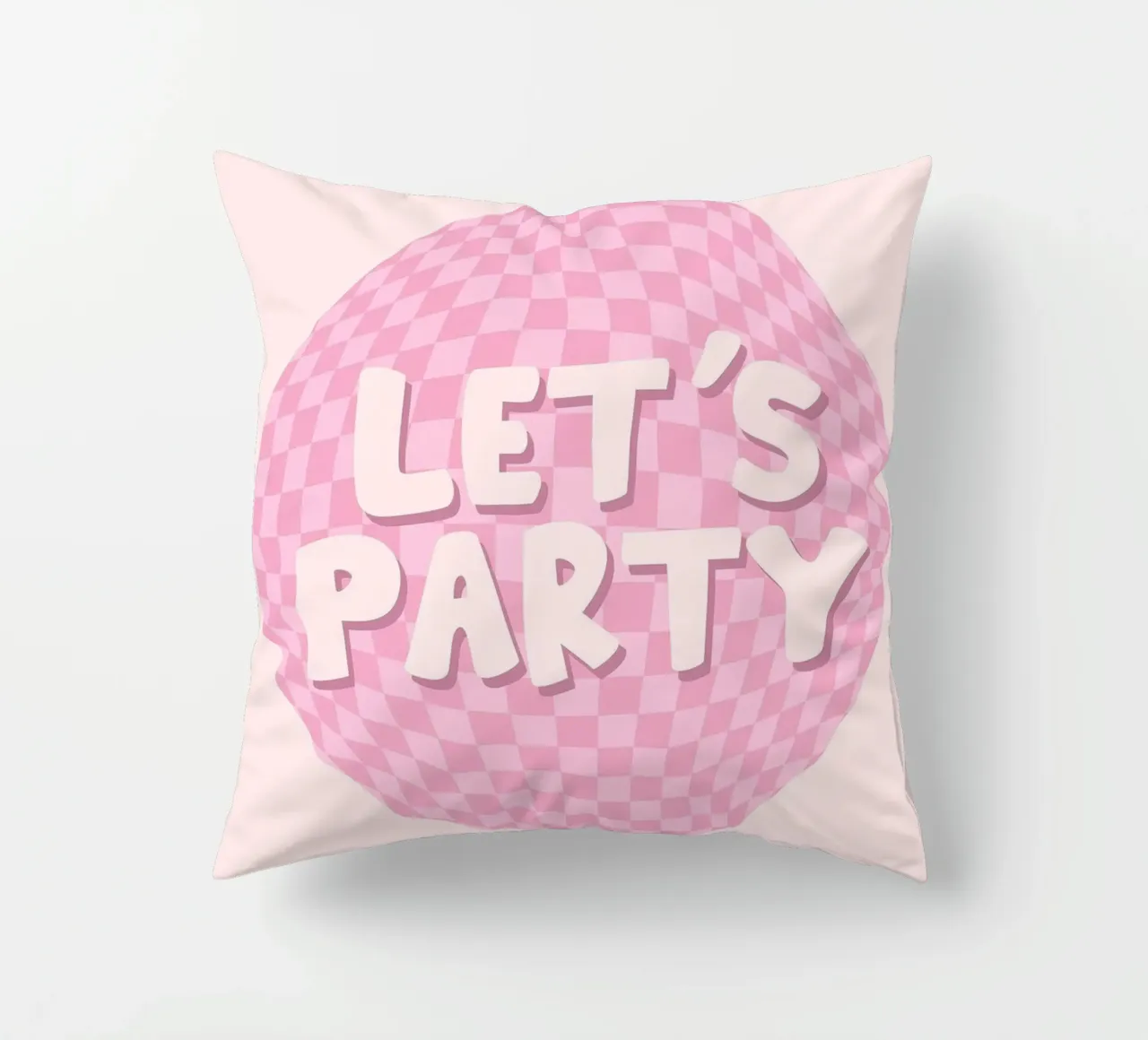Lets Party Print | Retro Checkerboard Art decorative cushion by NorwesClub