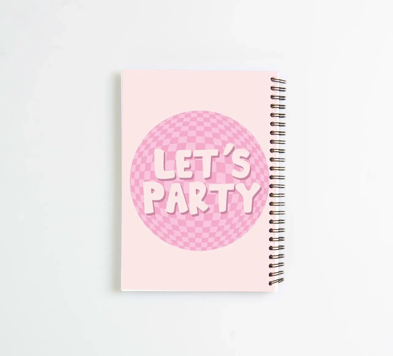 Lets Party Print | Retro Checkerboard Art spiral notebook by NorwesClub