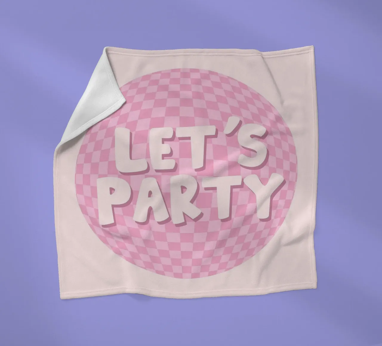 Lets Party Print | Retro Checkerboard Art fleece blanket by NorwesClub
