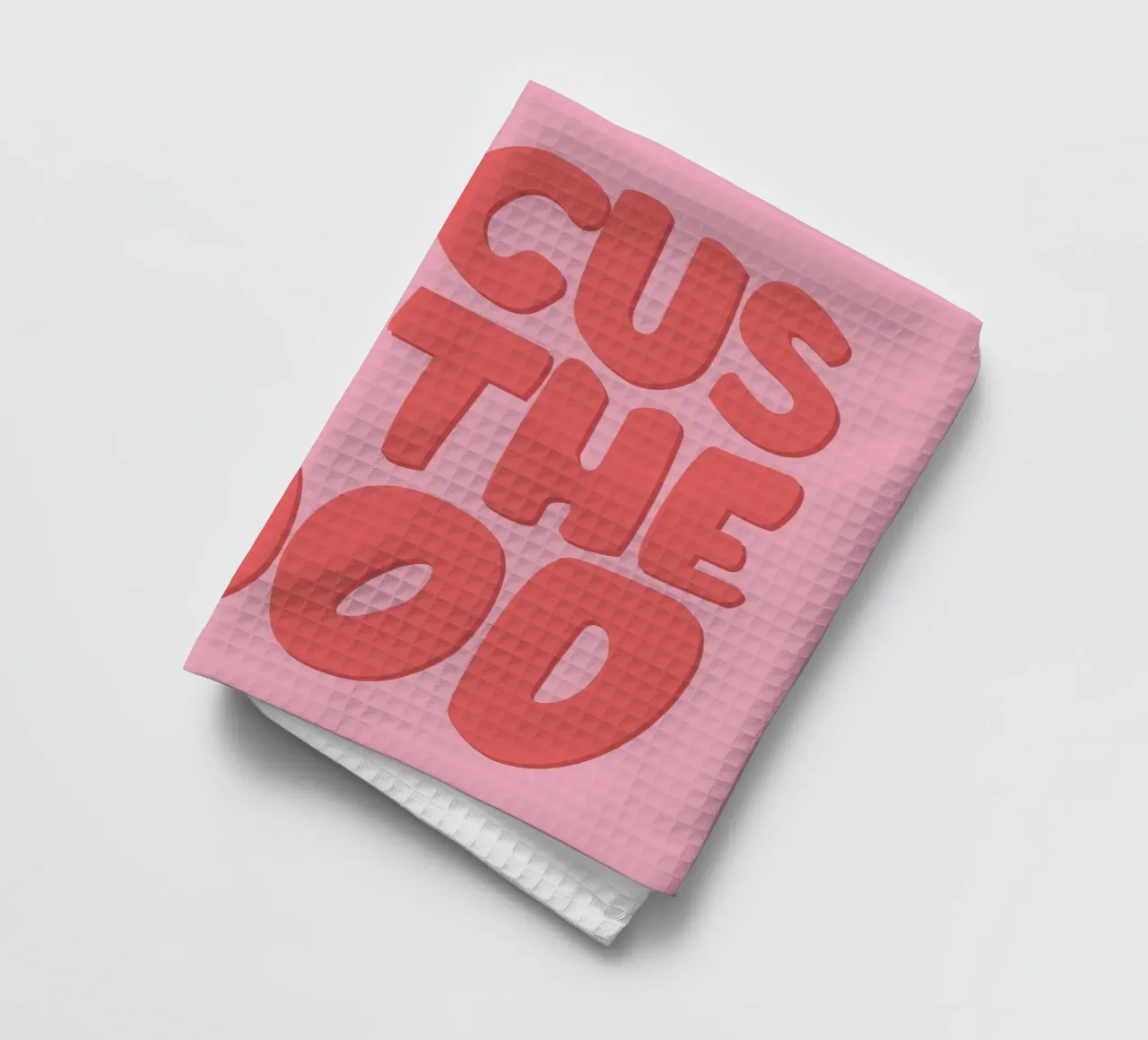 Focus On The Good Print | Pink Aesthetic Art tea towel by NorwesClub