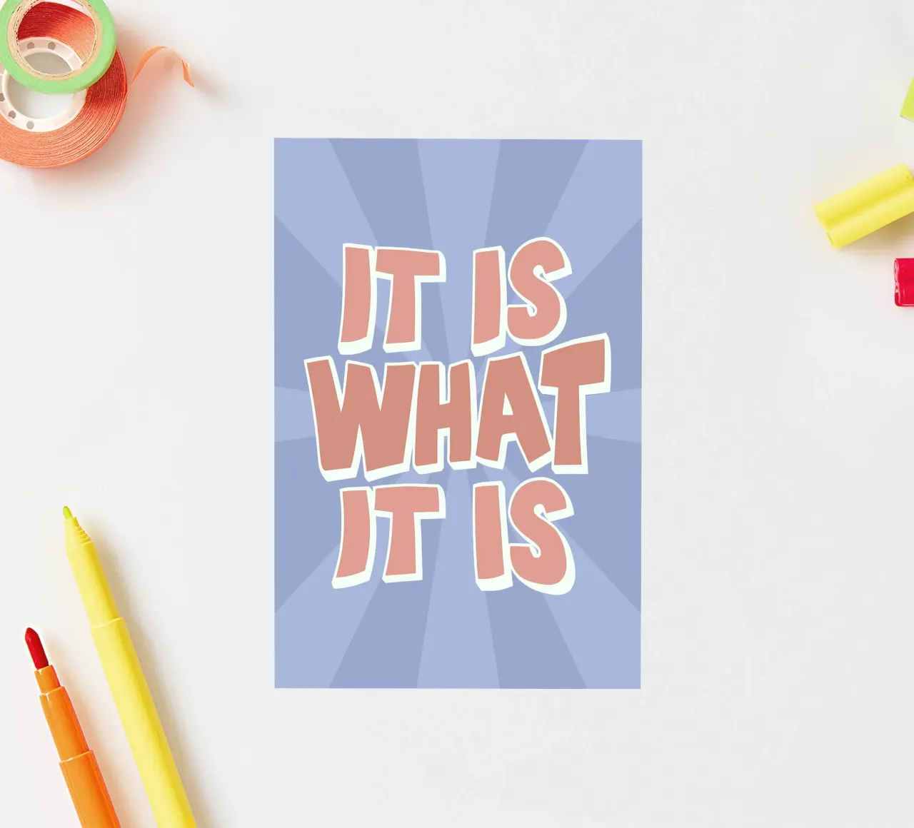 It Is What It Is Print | Retro Graphic Quote Art pegatina de NorwesClub