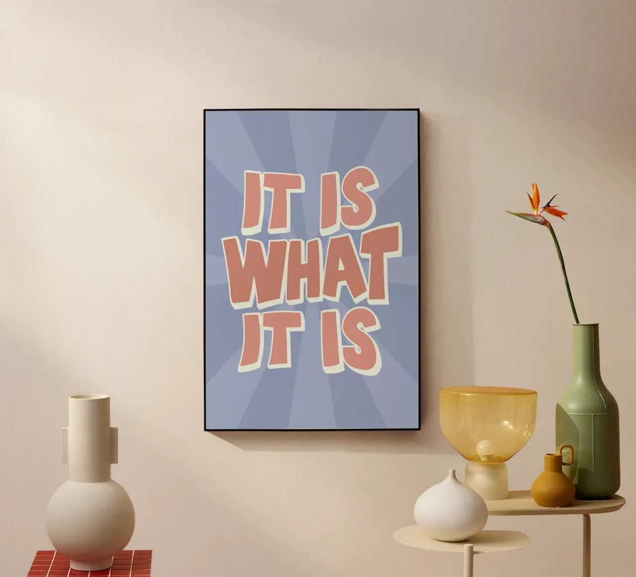 It Is What It Is Print | Retro Graphic Quote Art metacrilato de NorwesClub