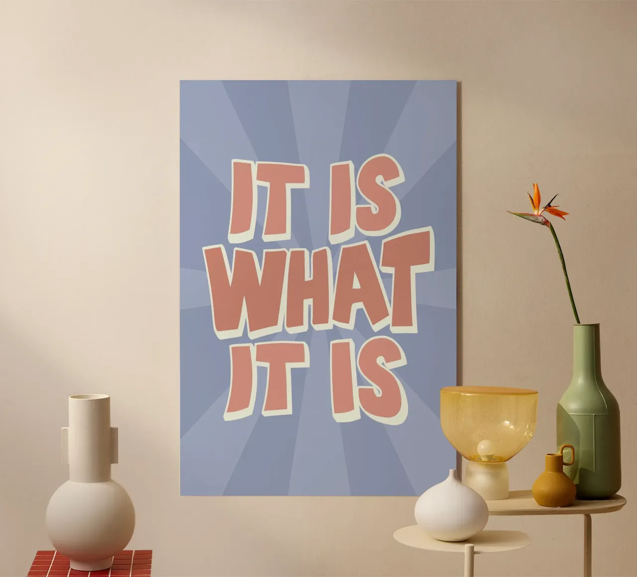 It Is What It Is Print | Retro Graphic Quote Art metacrilato de NorwesClub