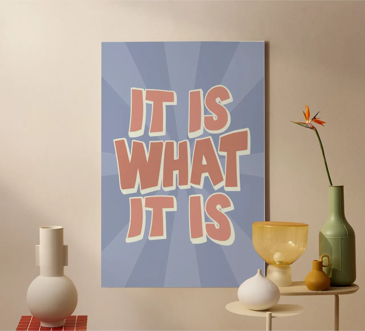 It Is What It Is Print | Retro Graphic Quote Art canvas by NorwesClub