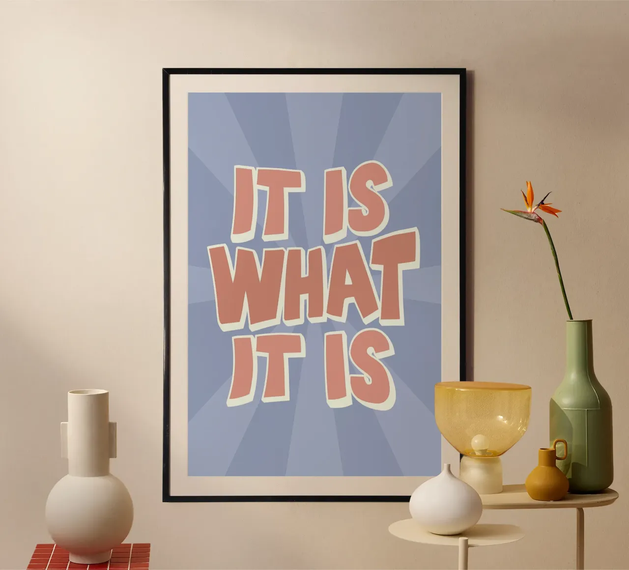 Es ist was es ist Druck | Retro Grafik Zitat Kunst Hahnemühle von NorwesClub