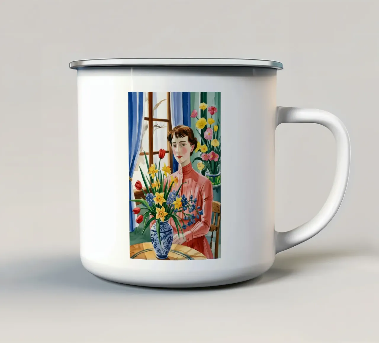 Eleganza floreale tazza in smalto da Murni Strokes
