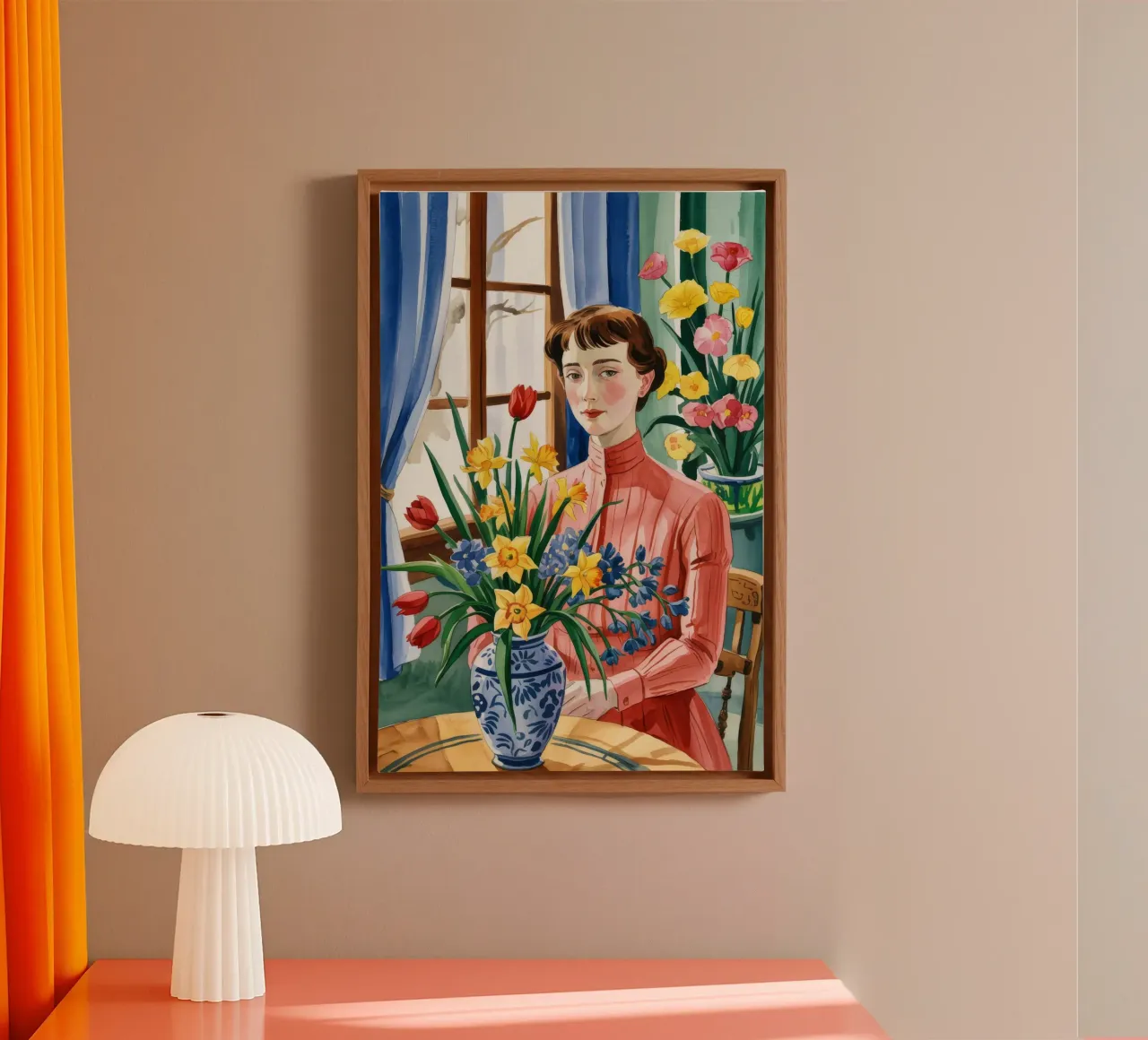 Bloemrijke elegantie canvas met Baklijst van Murni Strokes