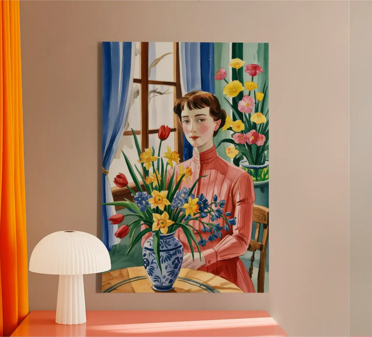 Bloemrijke elegantie canvas met Baklijst van Murni Strokes