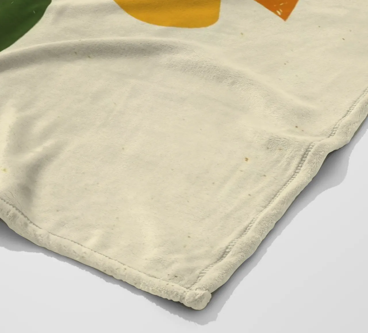 Retro Abstract Flower Cutout in Orange and Green Tones fleece blanket by Modern Muse