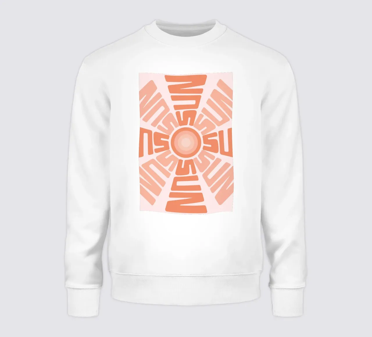 SUN Text Art Sun Print | Ästhetisches Grafikdesign Sweatshirt von NorwesClub