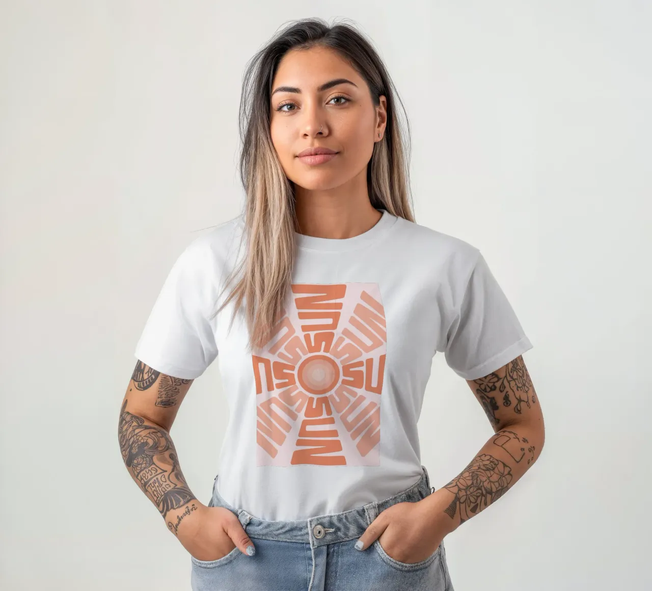 SUN Text Art Sun Print | Aesthetic Graphic Design t-shirt by NorwesClub