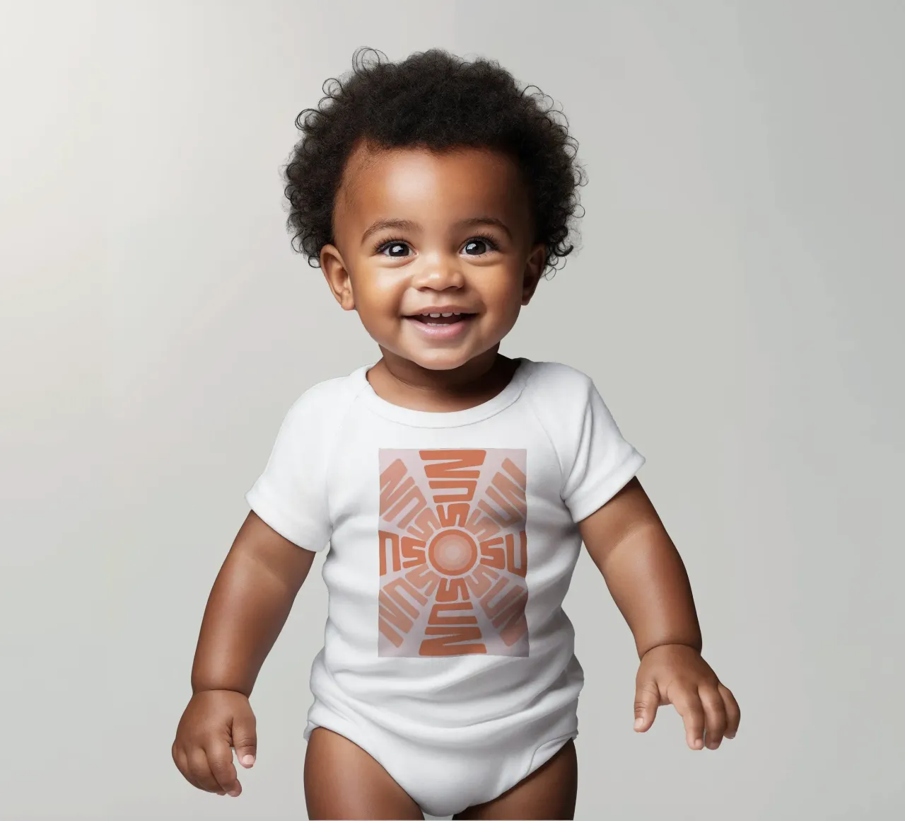 SUN Text Art Sun Print | Design grafico estetico body neonato maniche corte da NorwesClub