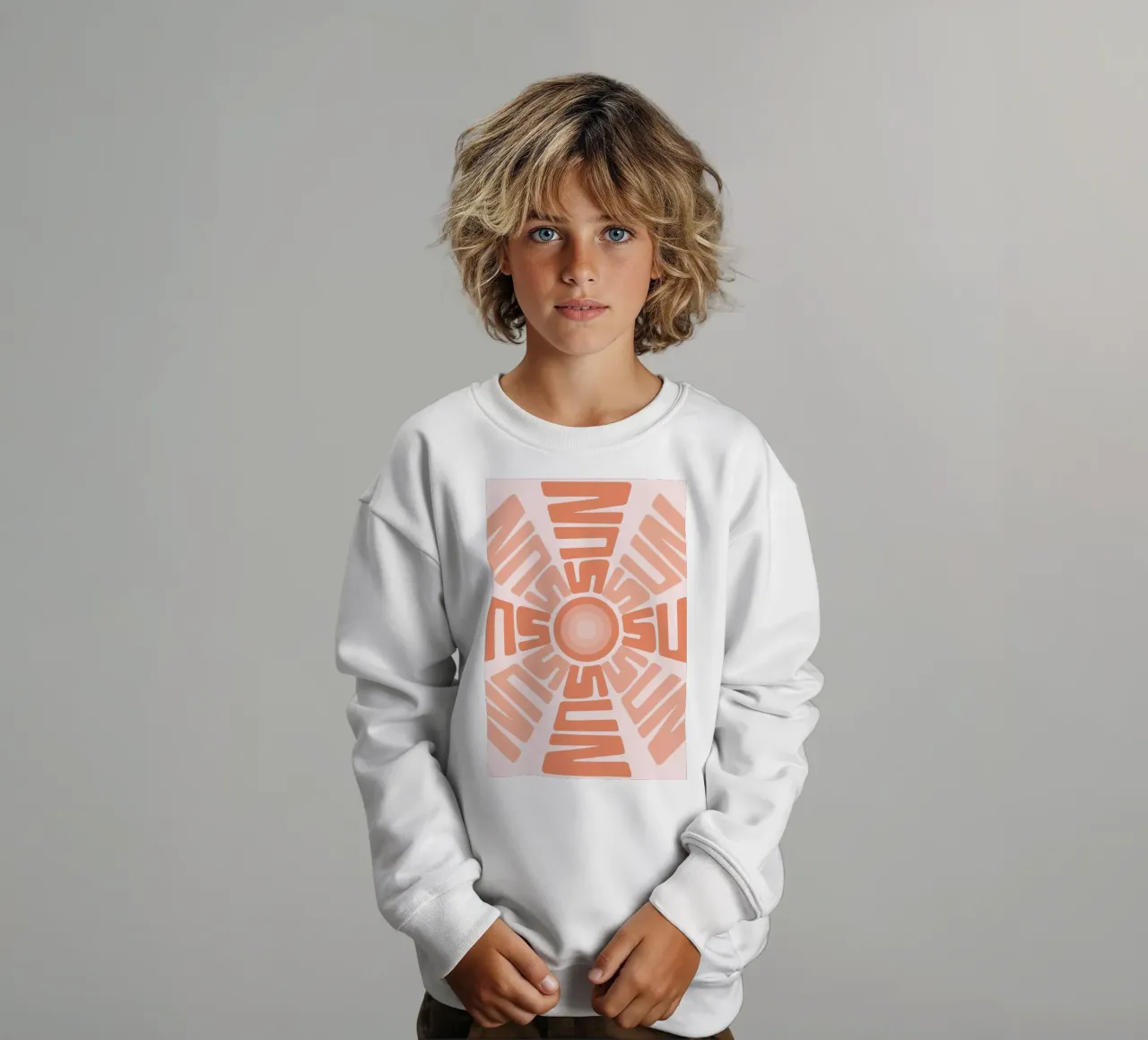 ZON Tekst Kunst Zonnedruk | Esthetisch Grafisch Ontwerp kinder sweatshirt van NorwesClub