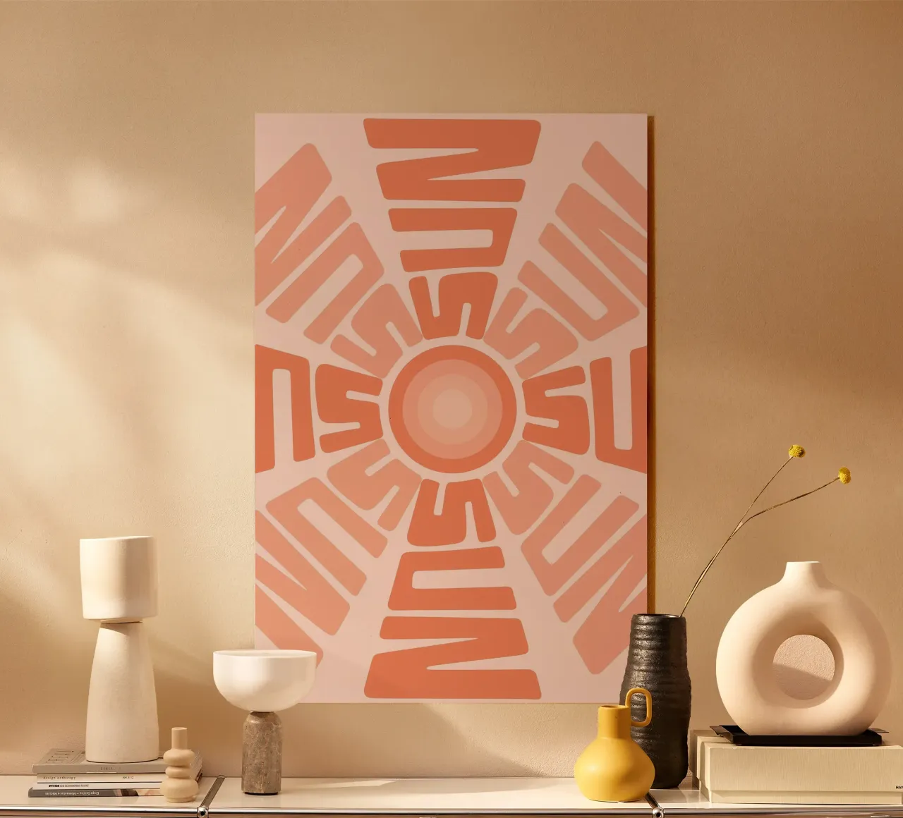 SUN Text Art Sun Print | Design grafico estetico plexiglass da NorwesClub