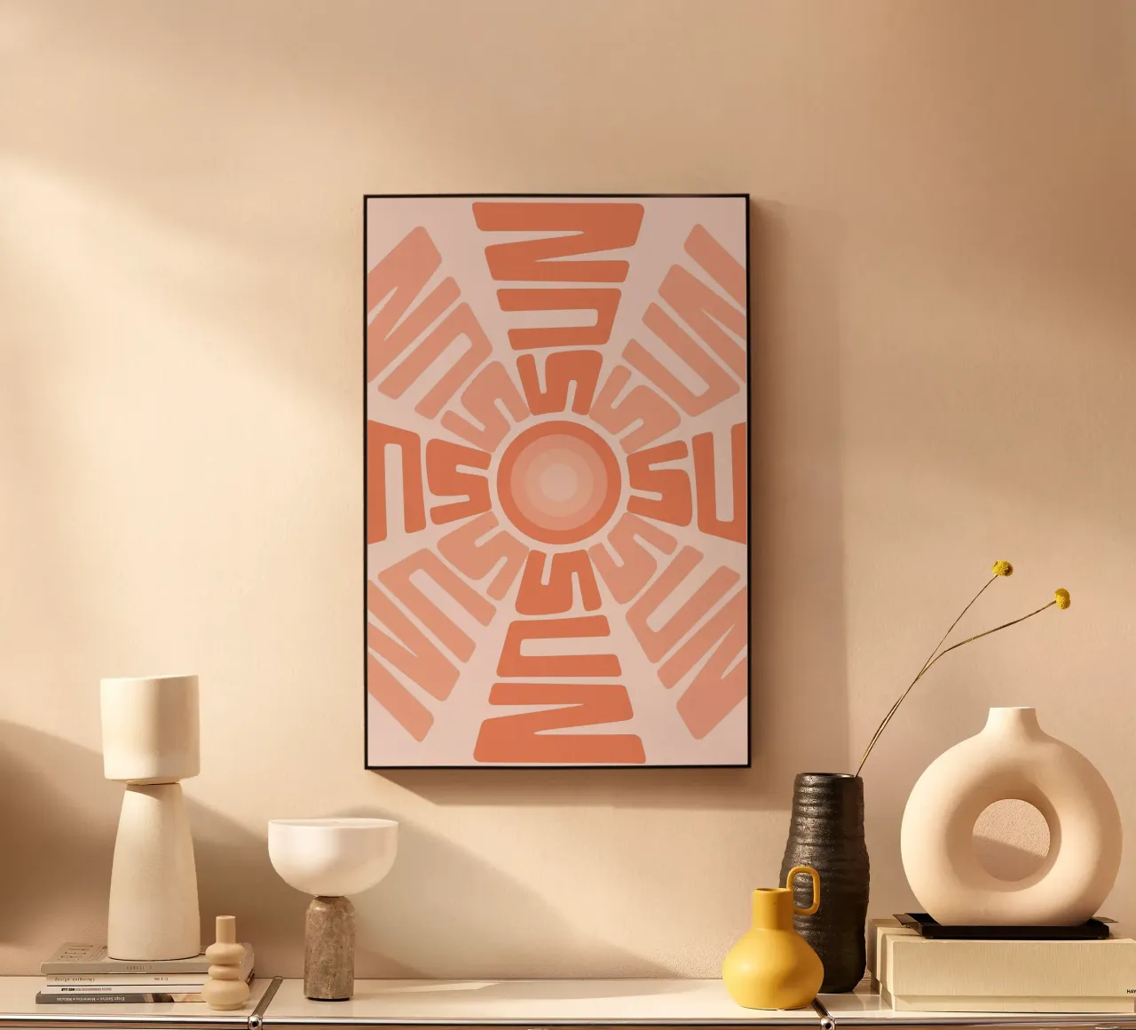 SUN Text Art Sun Print | Design grafico estetico alluminio dibond da NorwesClub