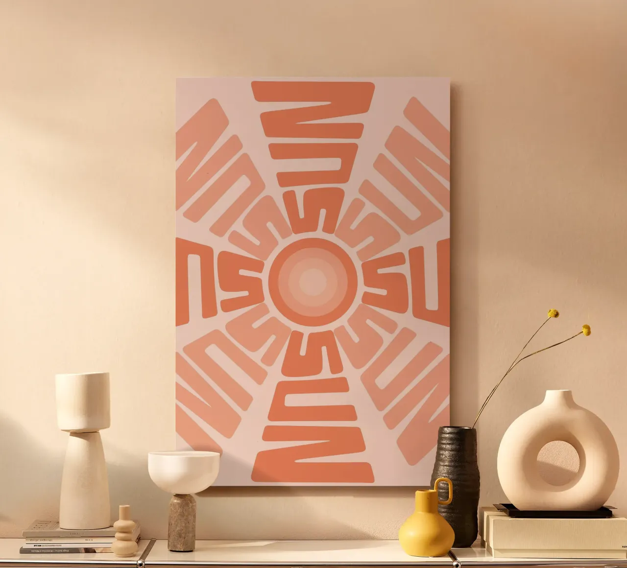 SUN Text Art Sun Print | Design grafico estetico alluminio dibond da NorwesClub