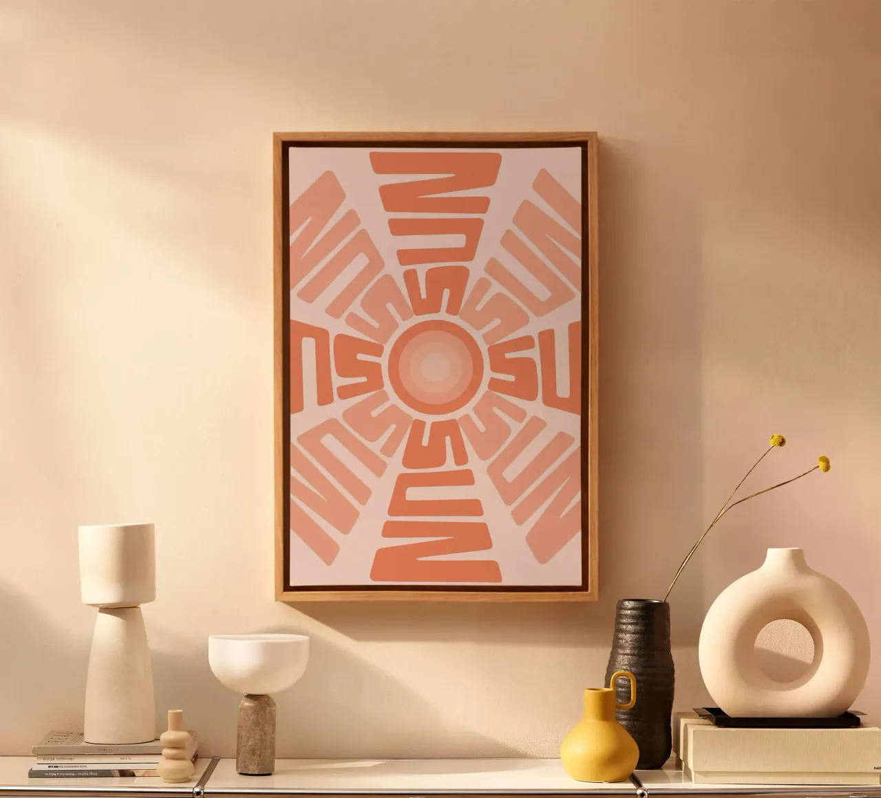 SUN Text Art Sun Print | Design grafico estetico tela da NorwesClub