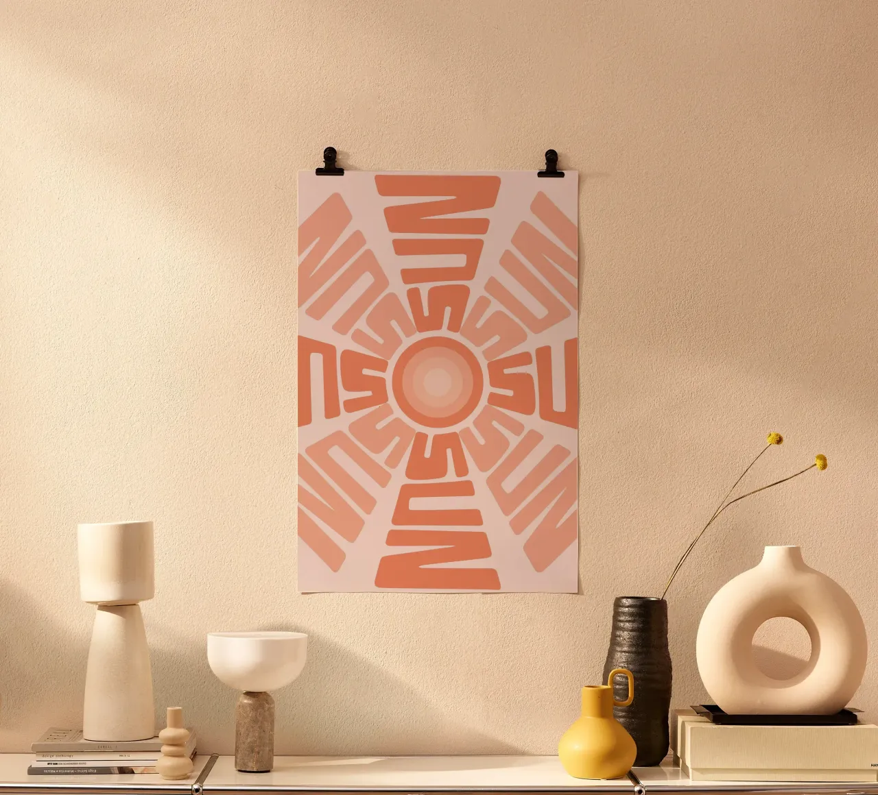 SUN Text Art Sun Print | Design grafico estetico carta hahnemühle da NorwesClub