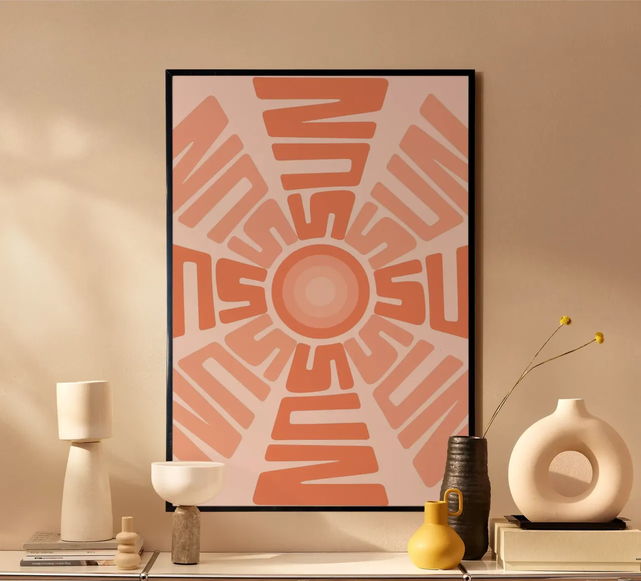 SUN Text Art Sun Print | Aesthetic Graphic Design hahnemühle by NorwesClub