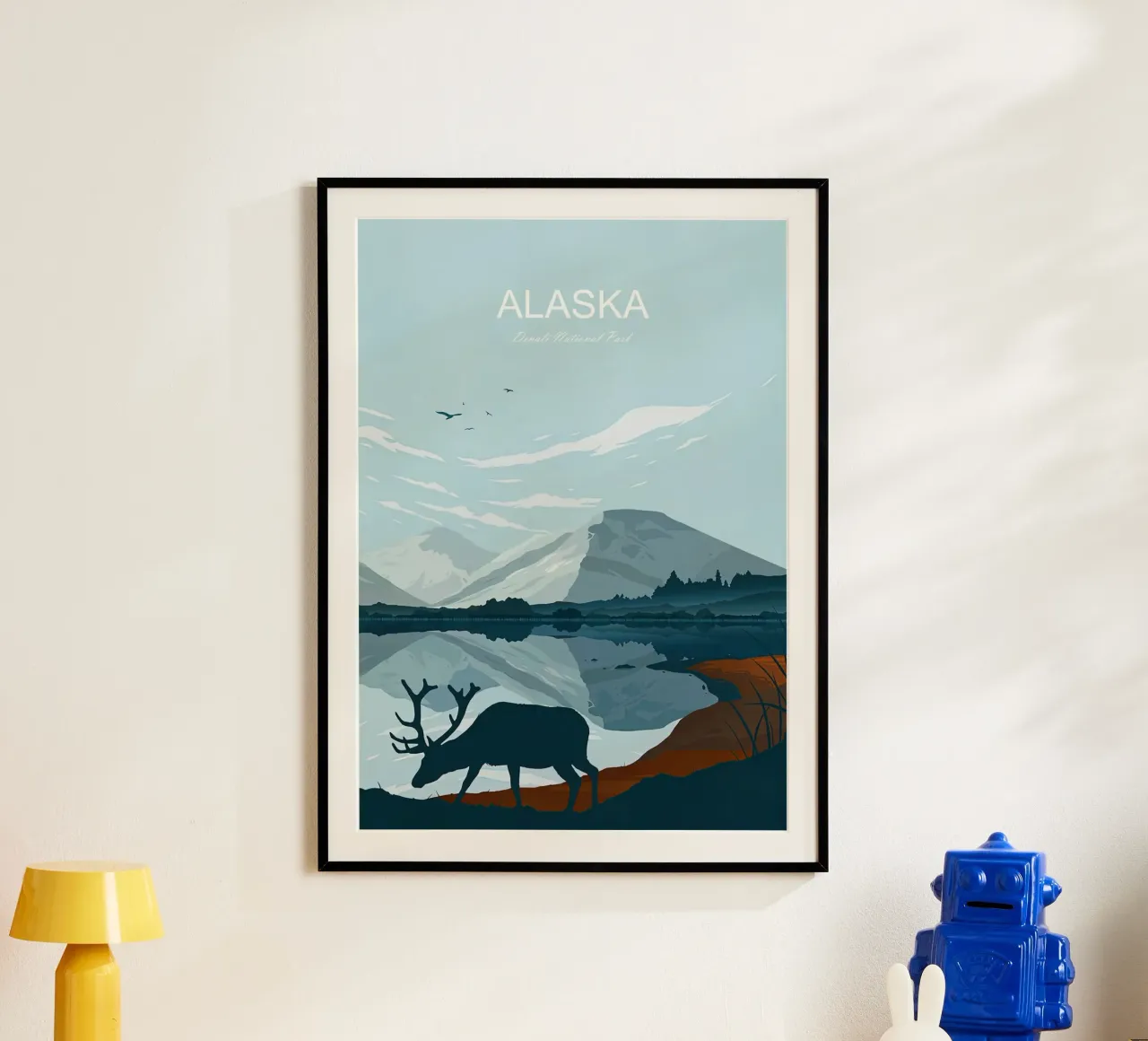 Parco nazionale di Denali, Alaska Viaggio d'epoca poster da Liliestudio