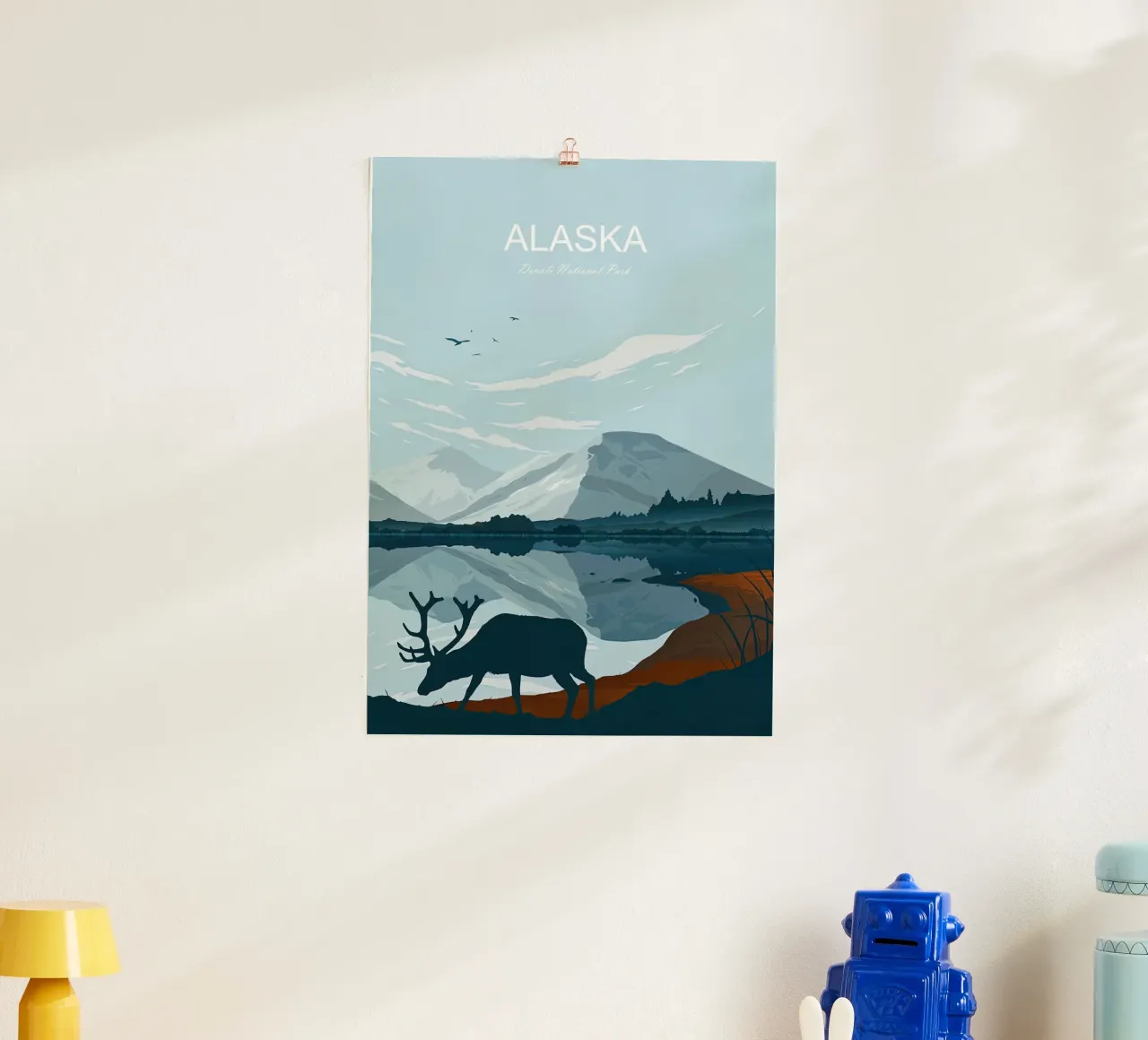 Parco nazionale di Denali, Alaska Viaggio d'epoca poster da Liliestudio
