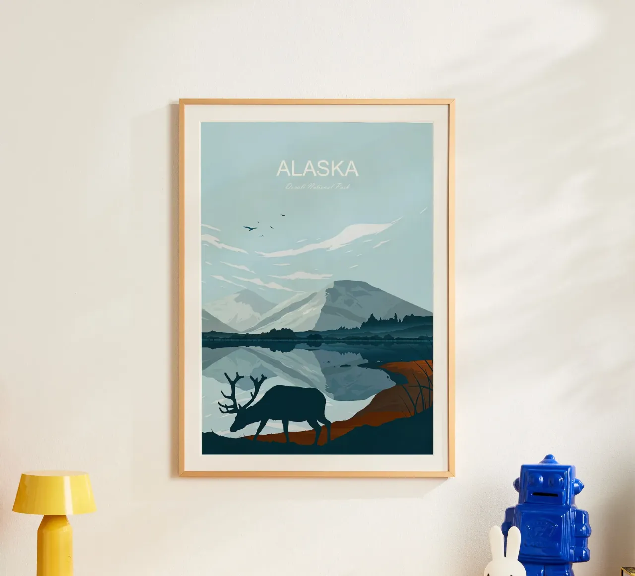 Parco nazionale di Denali, Alaska Viaggio d'epoca poster da Liliestudio