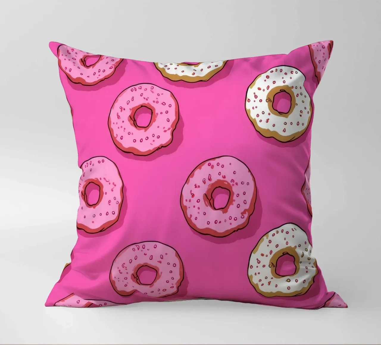 Donut Colorful Pattern Print | Aesthetic Food Art coussin de NorwesClub