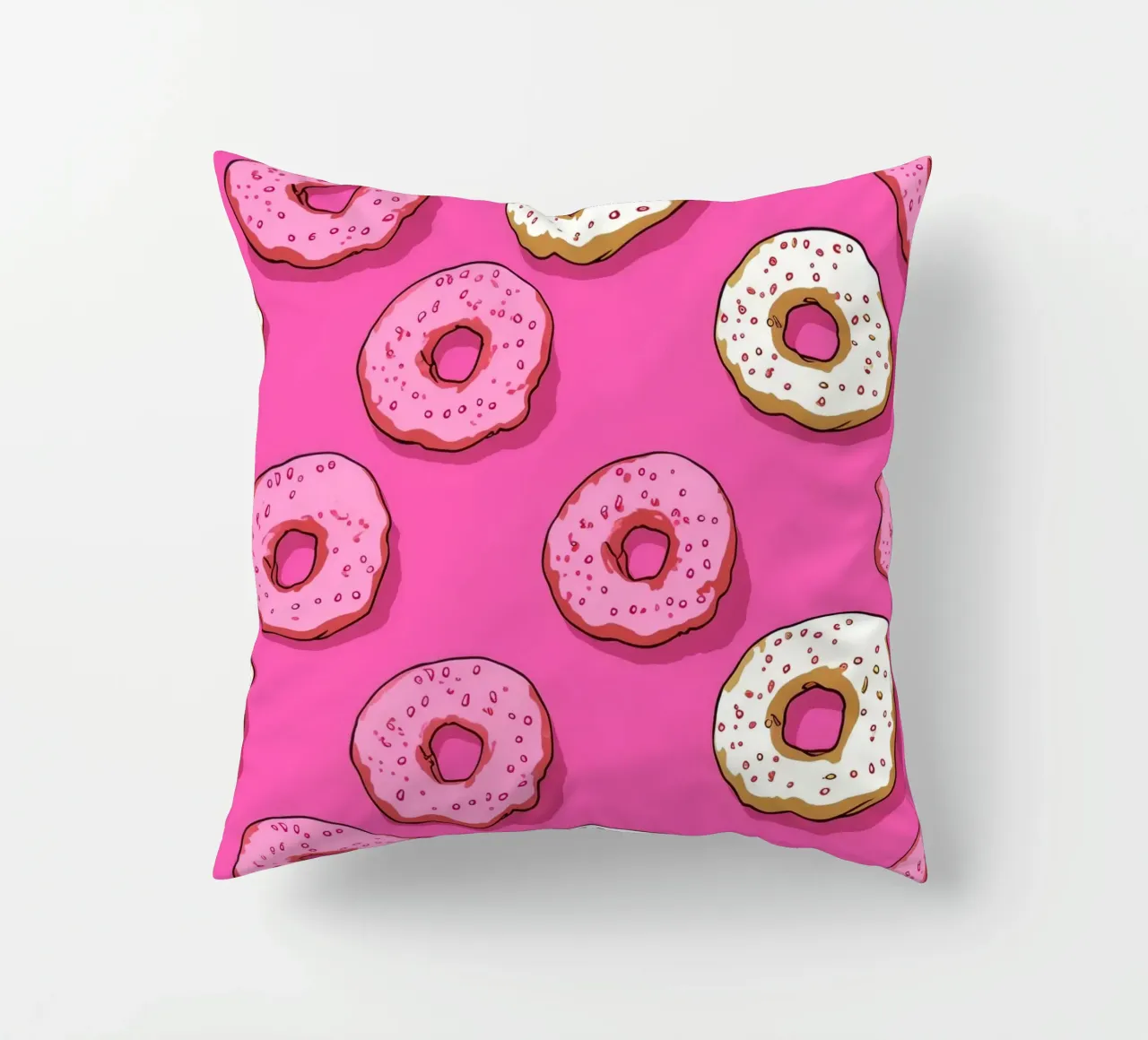 Donut Colorful Pattern Print | Aesthetic Food Art coussin de NorwesClub