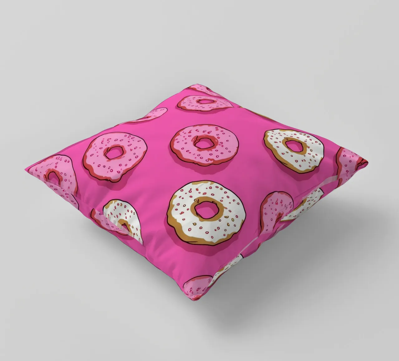 Donut Colorful Pattern Print | Aesthetic Food Art coussin de NorwesClub