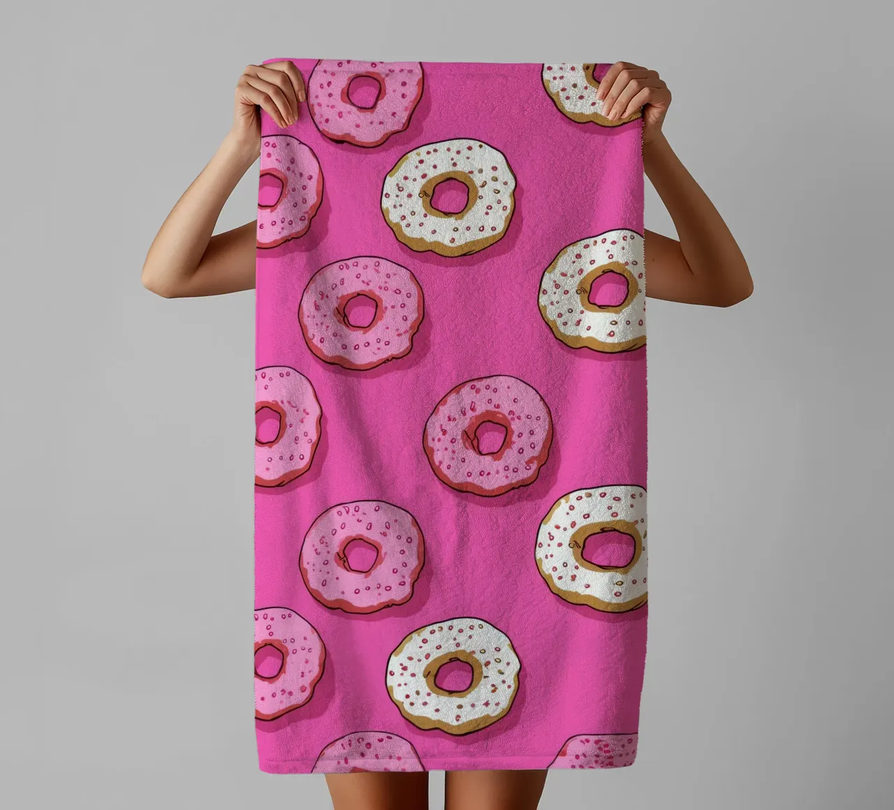 Colorful Donut Pattern Print | Aesthetic Food Art towel by NorwesClub